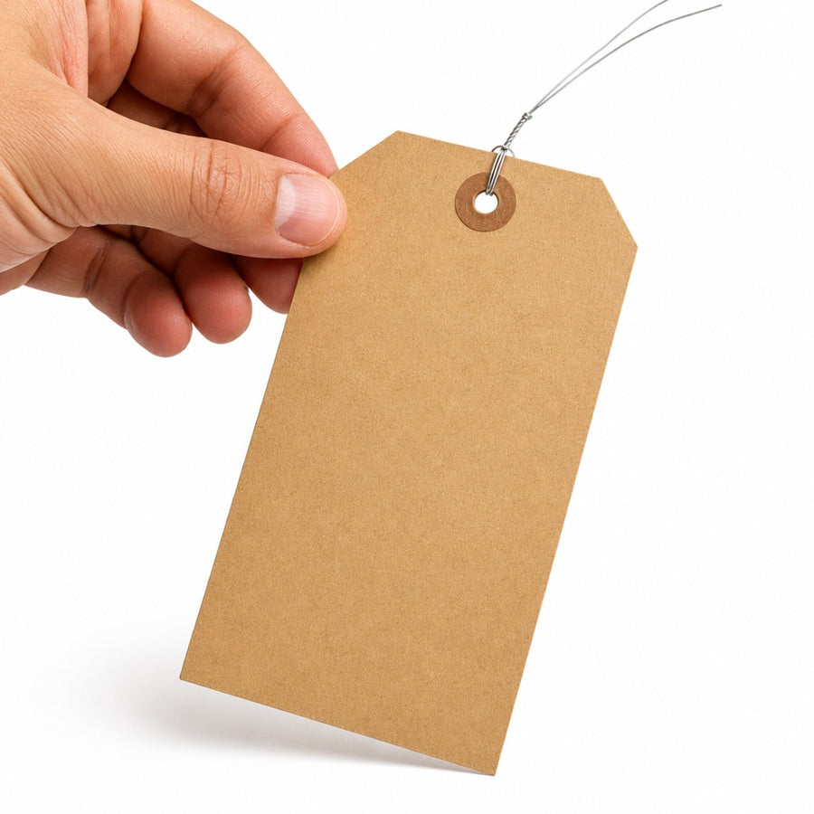 5 1/4 x 2 5/8 in 13 Pt Manila Shipping Tags Pre-Wired 100-Pack G10063100PK - alias listing