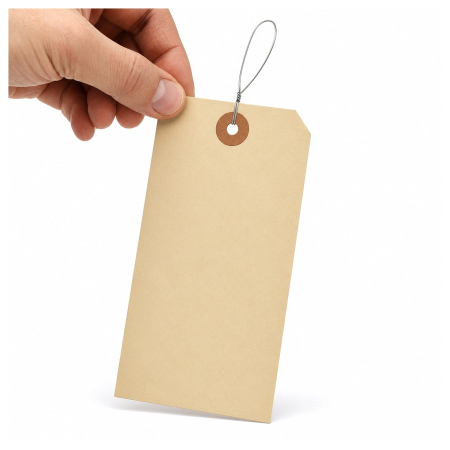 5 3/4 x 2 7/8 in 13 Pt Manila Shipping Tags Pre-Wired 100-Pack G10073100PK - alias listing