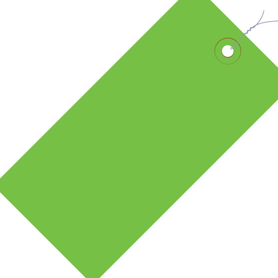 2 3/4 x 1 3/8 in 13 Pt Green Pre-Wired Shipping Tags 1000/Case G11013D - alias listing