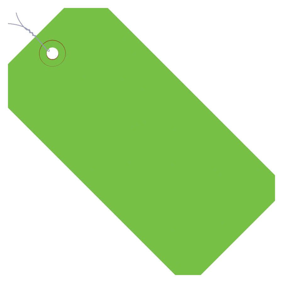 3.25x1.625 13 Pt Green Pre-Wired Shipping Tags 1000/Case G11023D - alias listing