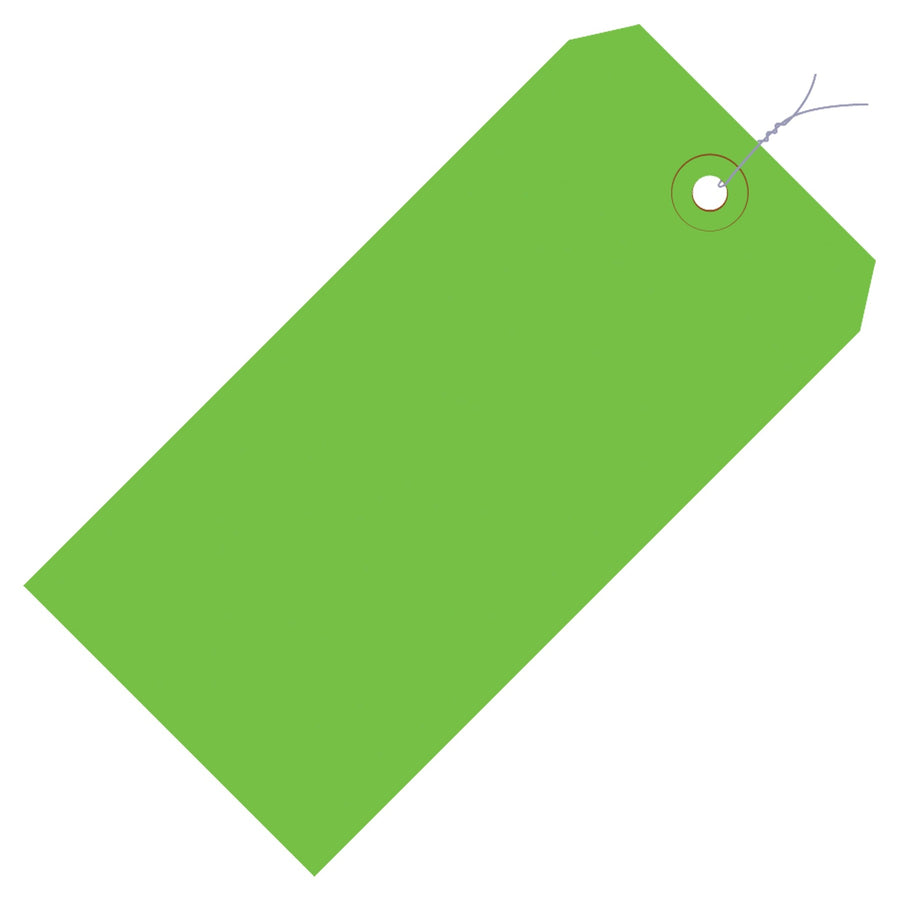 3 3/4 x 1 7/8 in 13 Pt Green Pre-Wired Shipping Tags 1000/Case G11033D - alias listing