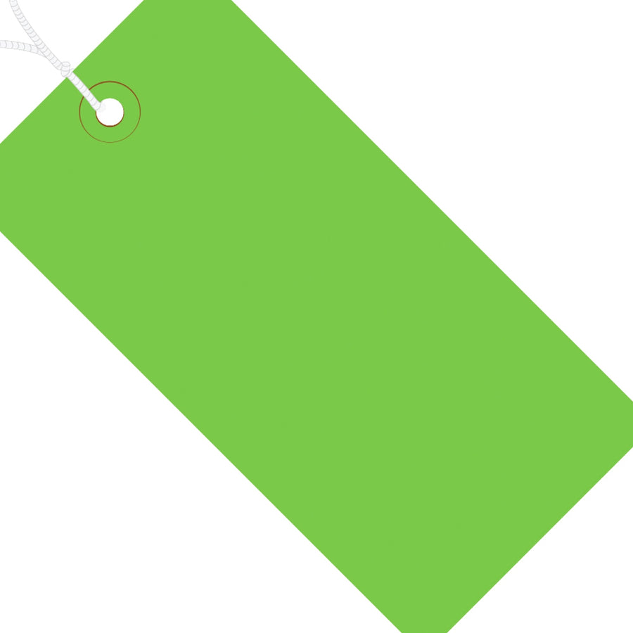 4.25x2.13 13 Pt Green Shipping Tags Pre-Strung 1000/Case G11042D - alias listing
