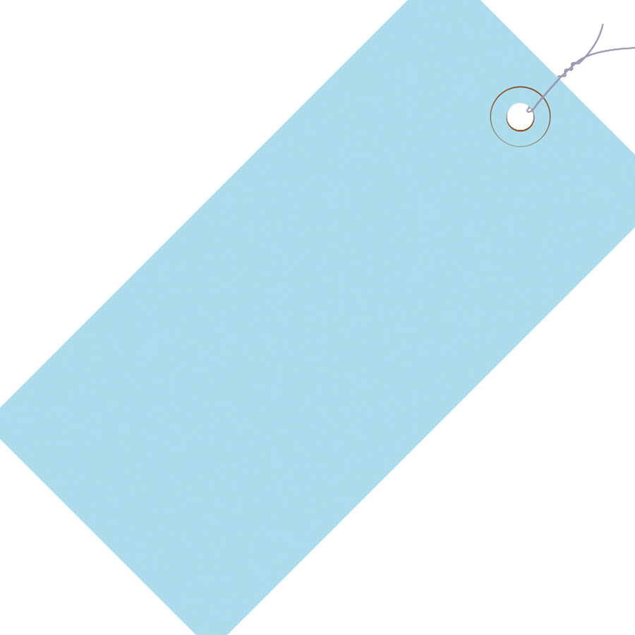 4 1/4 x 2 1/8 in 13 Pt Light Blue Pre-Wired Shipping Tags 1000/Case G11043B - alias listing