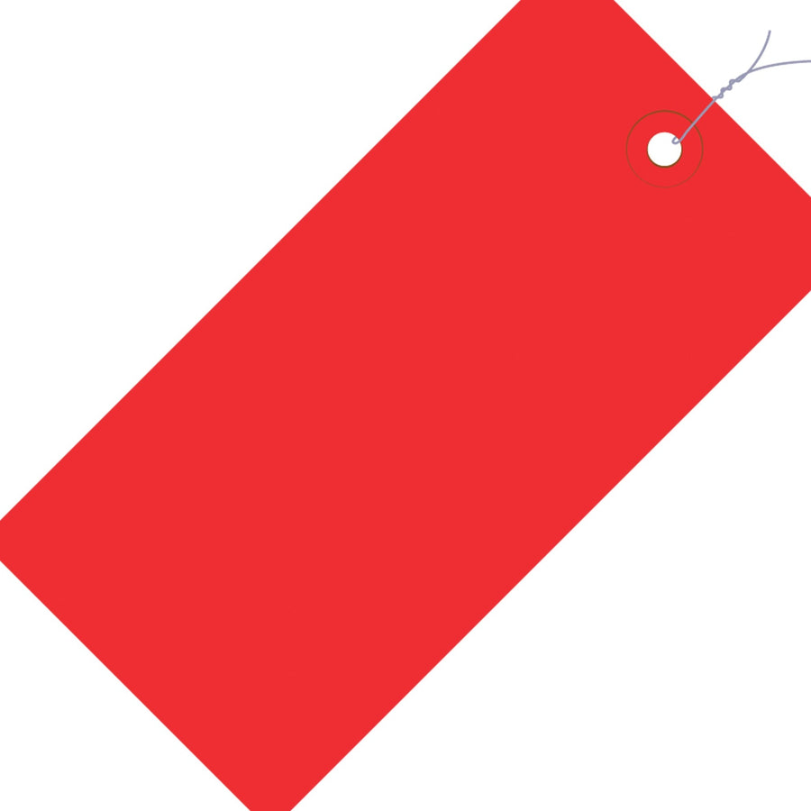 4.25x2.13 13 Pt Red Cardstock Shipping Tags Pre-Wired 1000/Case G11043E - alias listing