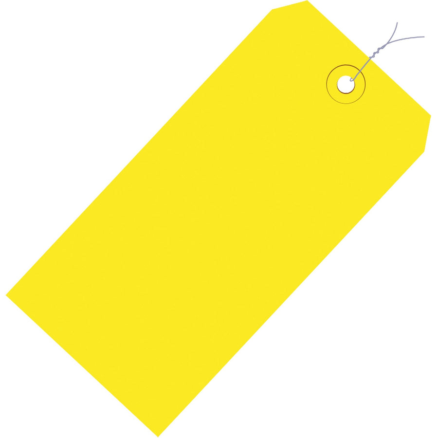 4 3/4 x 2 3/8 in 13 Pt Yellow Pre-Wired Shipping Tags 1000/Case G11053C - alias listing