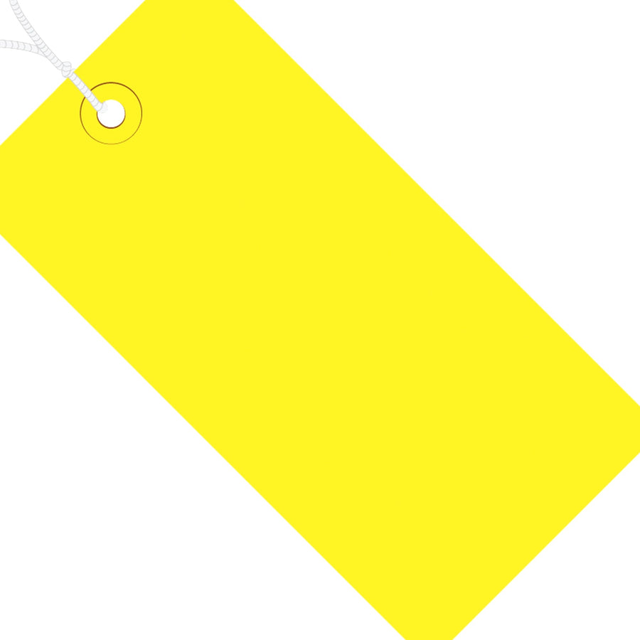 5 1/4 x 2 5/8 in 13 Pt Yellow Shipping Tags Pre-Strung 1000/Case G11062C - alias listing
