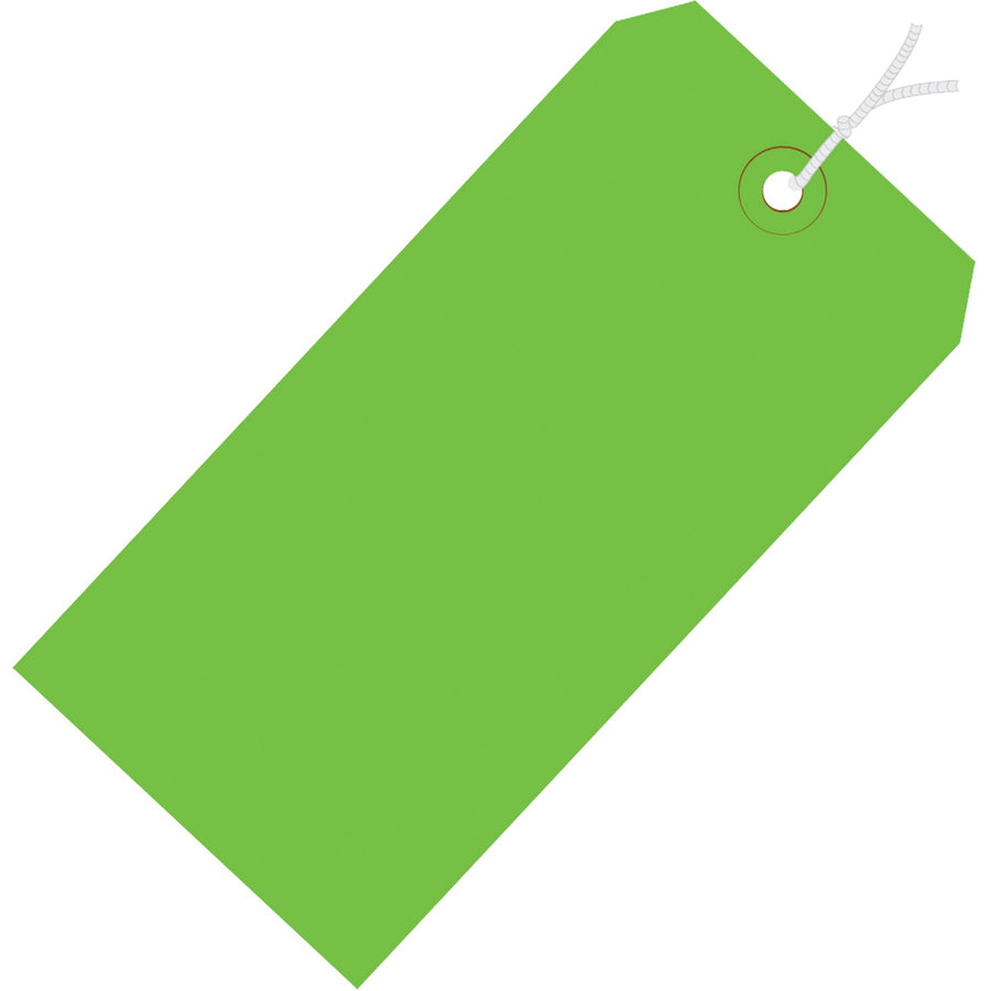 5 1/4 x 2 5/8 in 13 Pt Green Pre-Strung Shipping Tags 1000/Case G11062D - alias listing