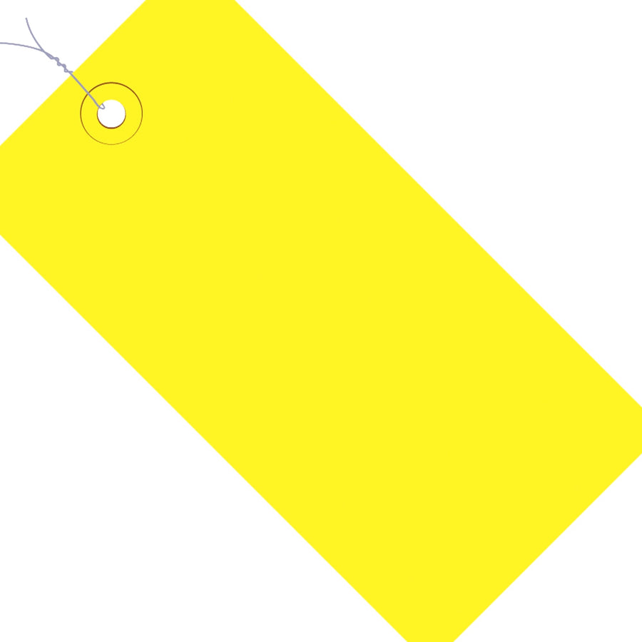 5 1/4 x 2 5/8 in 13 Pt Yellow Pre-Wired Shipping Tags 1000/Case G11063C - alias listing