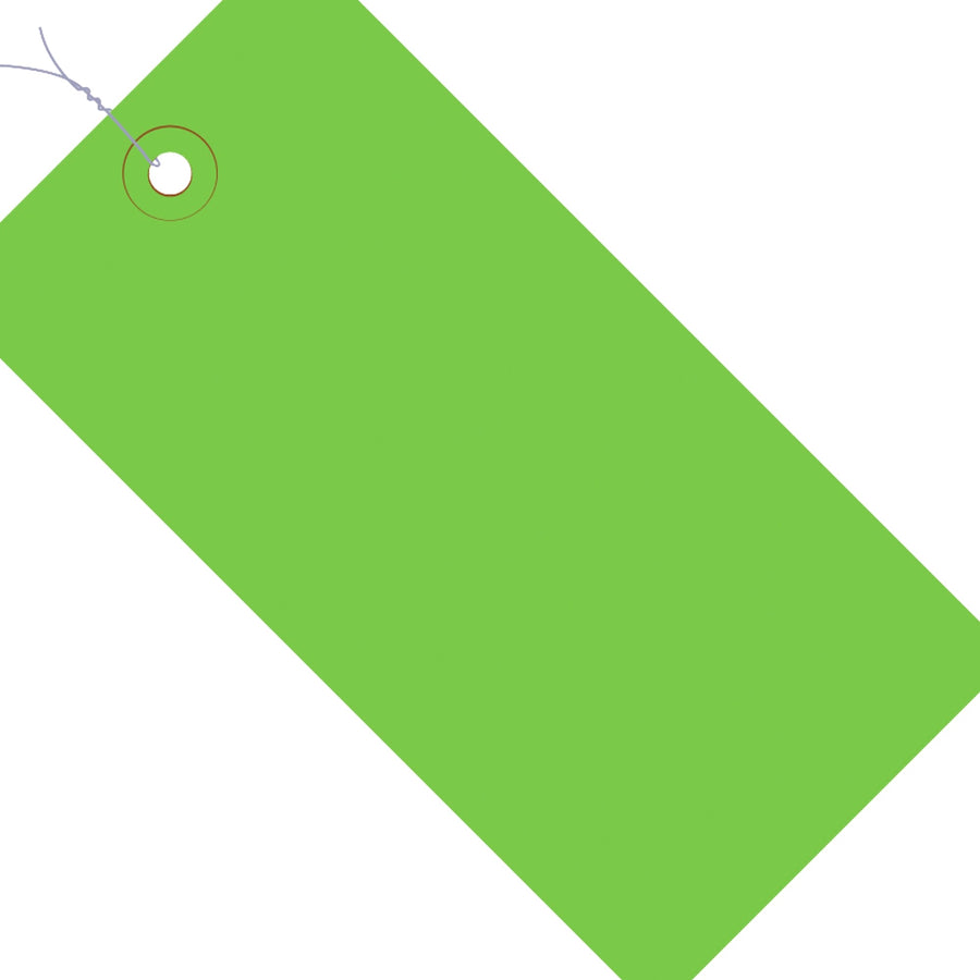5 1/4 x 2 5/8 in 13 Pt Green Shipping Tags Pre-Wired 1000/Case G11063D - alias listing