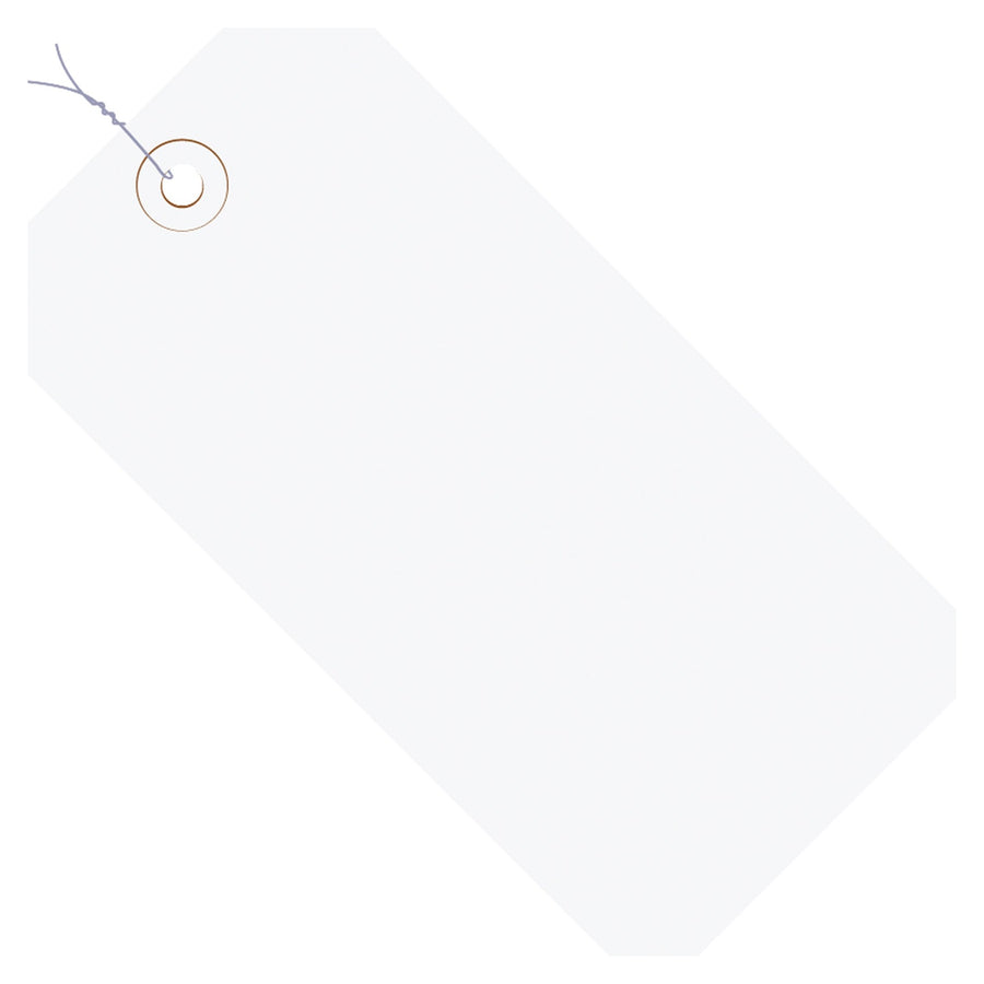 5 1/4 x 2 5/8 in 13 Pt White Pre-Wired Shipping Tags 1000/Case G11063G - alias listing