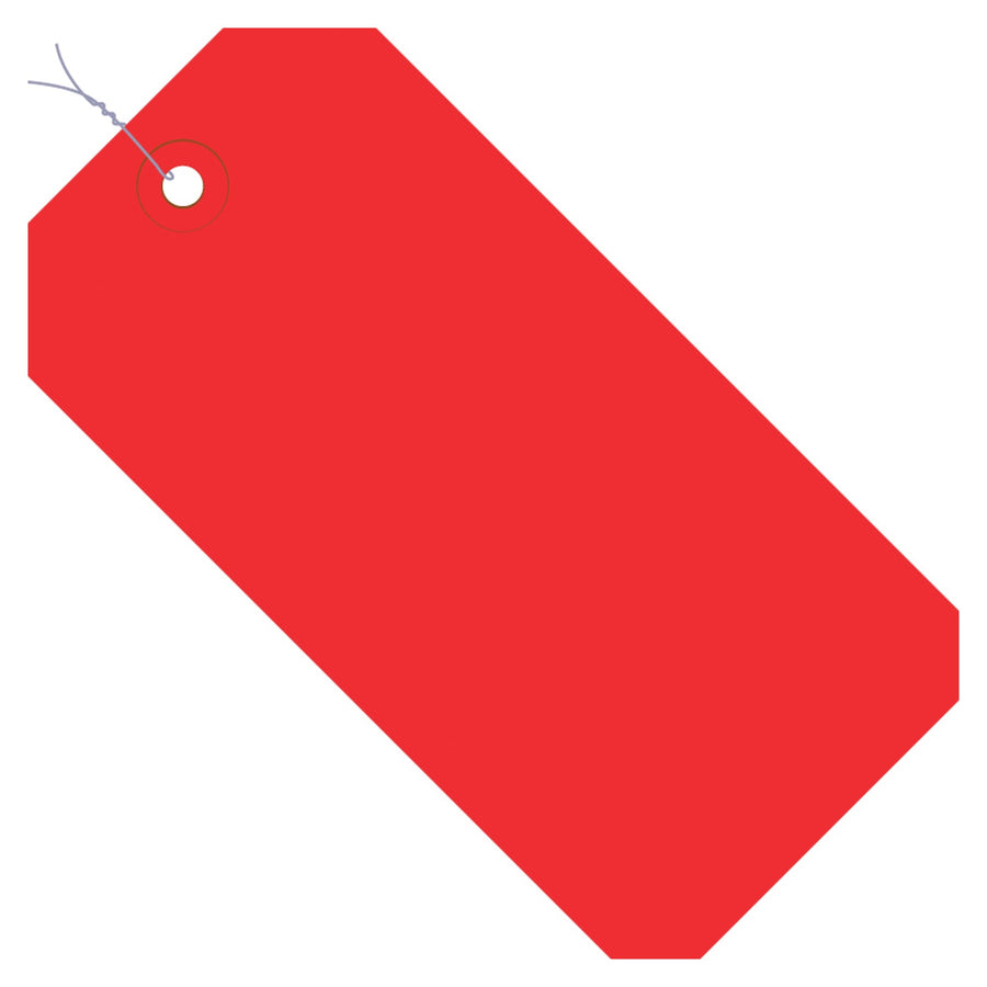 5 3/4 x 2 7/8 in 13 Pt Red Pre-Wired Shipping Tags 1000/Case G11073E - alias listing