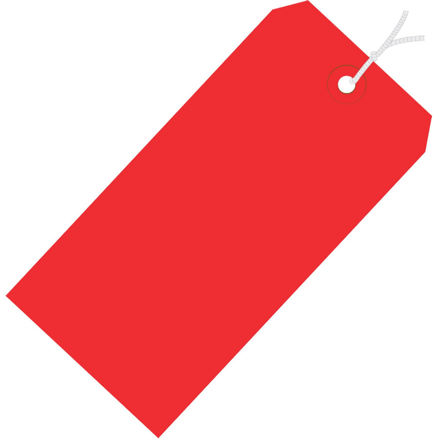 6.25x3.13 13 Pt Red Shipping Tags Pre-Strung 1000/Case G11082E - alias listing