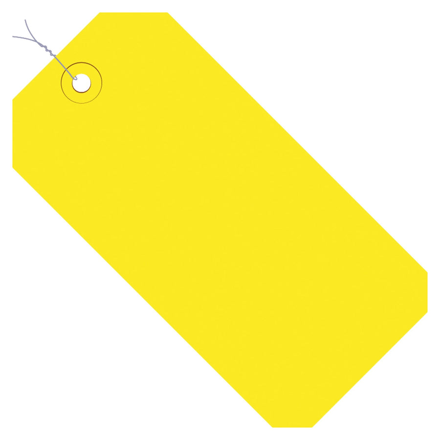 6 1/4 x 3 1/8 in 13 Pt Yellow Pre-Wired Shipping Tags 1000/Case G11083C - alias listing