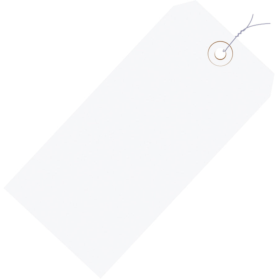 6.25x3.13 13 Pt White Cardstock Pre-Wired Shipping Tags 1000/Case G11083G - alias listing