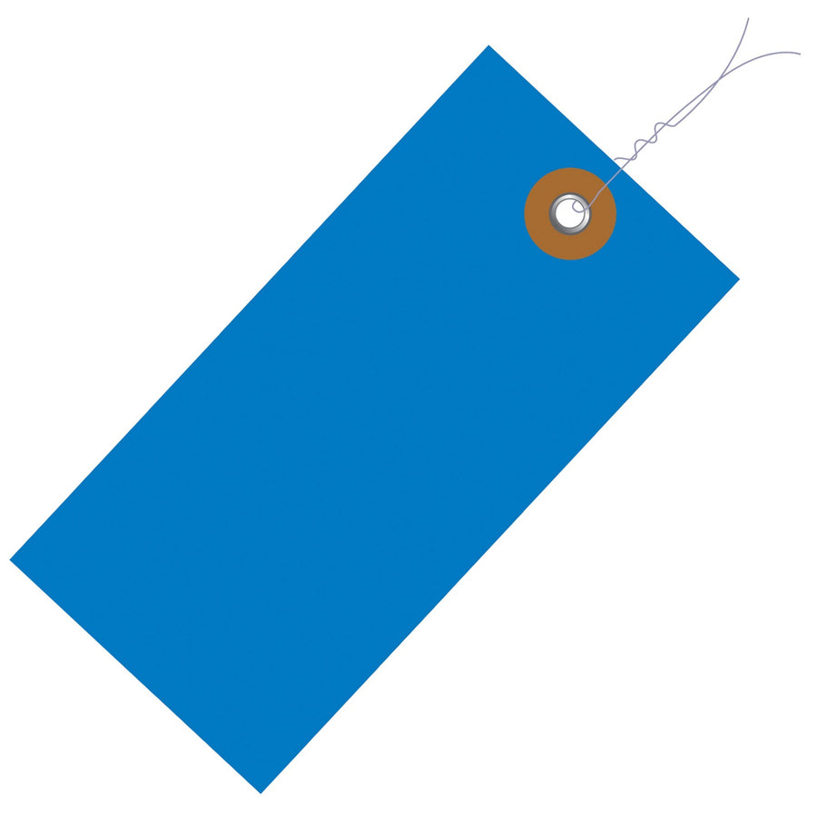 2 3/4 x 1 3/8 in Blue Tyvek Pre-Wired Shipping Tags 100/Case G14013A - alias listing
