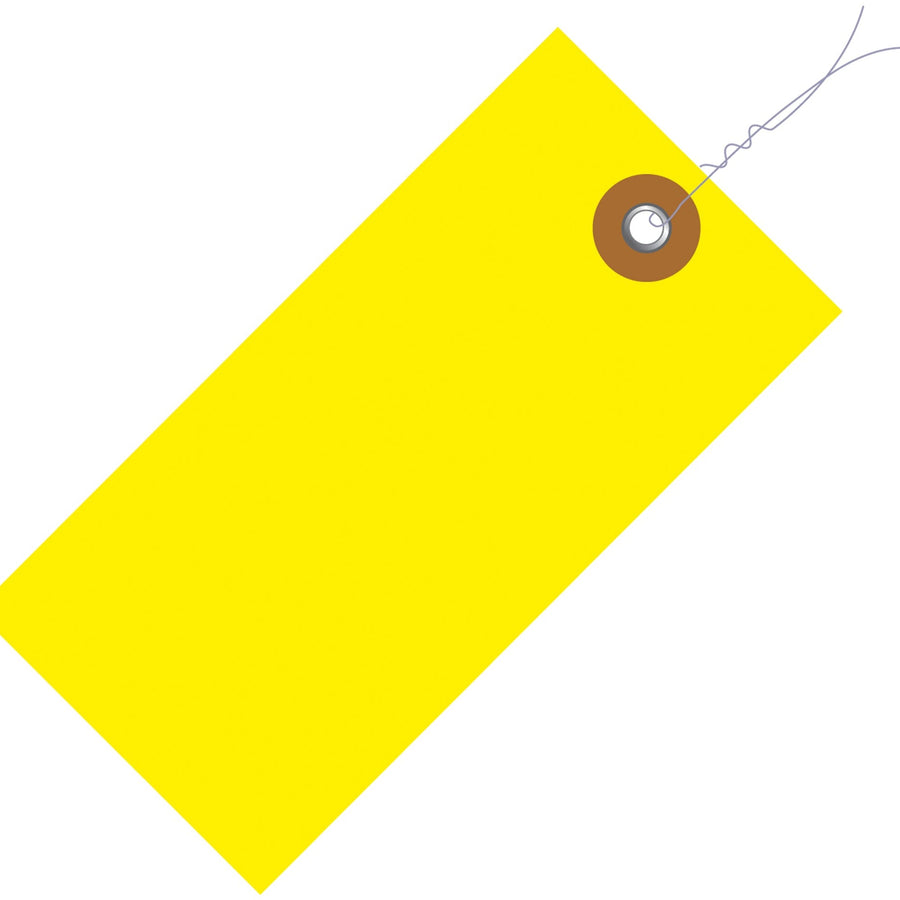2 3/4 x 1 3/8 in Yellow Tyvek Pre-Wired Shipping Tags 100/Case G14013B - alias listing