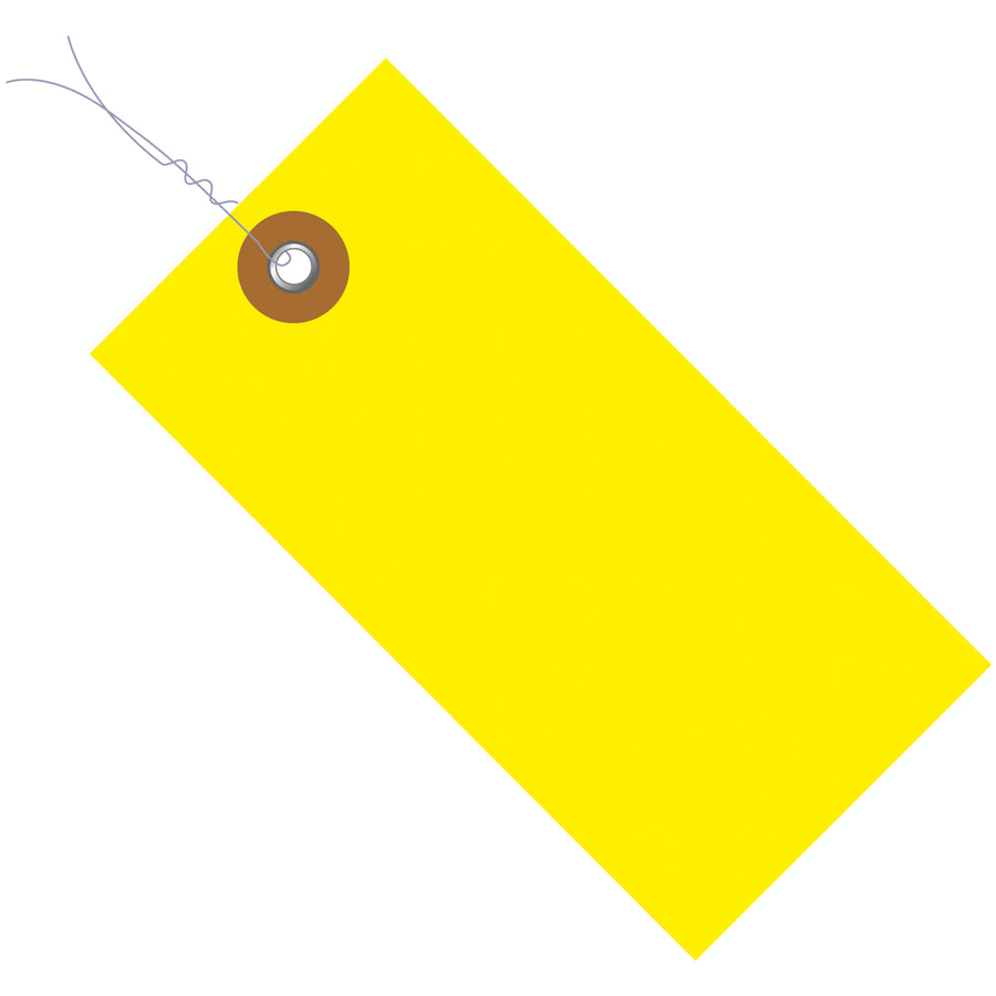 Color-code your shipments with durable yellow Tyvek pre-wired shipping tags designed for high-volume logistics operations. Each 2 3/4" x 1 3/8" tag features a reinforced 3/16" metal eyelet and comes pre-attached with 12" of 26-gauge double wire for immediate use. This case of 100 tags combines chemical and mildew resistance with rapid deployment–no assembly required.