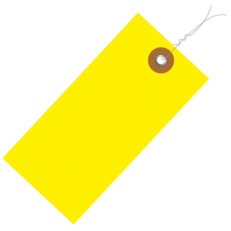 3 1/4 x 1 5/8 in Yellow Tyvek Pre-Wired Shipping Tags 100/Case G14023B - alias listing