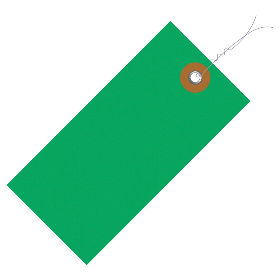 3 1/4 x 1 5/8 in Green Tyvek Pre-Wired Shipping Tags 100/Case G14023C - alias listing