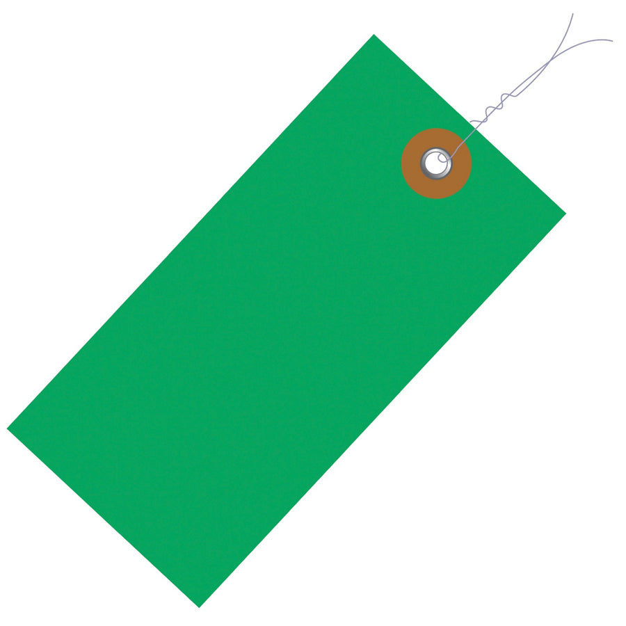 5 3/4 x 2 7/8 in Green Tyvek Pre-Wired Shipping Tags 100/Case G14073C - alias listing