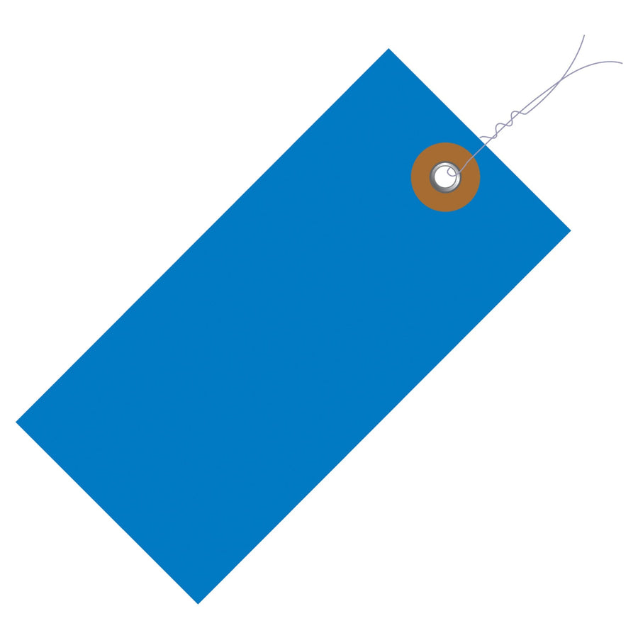 6 1/4 x 3 1/8 in Blue Tyvek Pre-Wired Shipping Tags 100/Case G14083A - alias listing