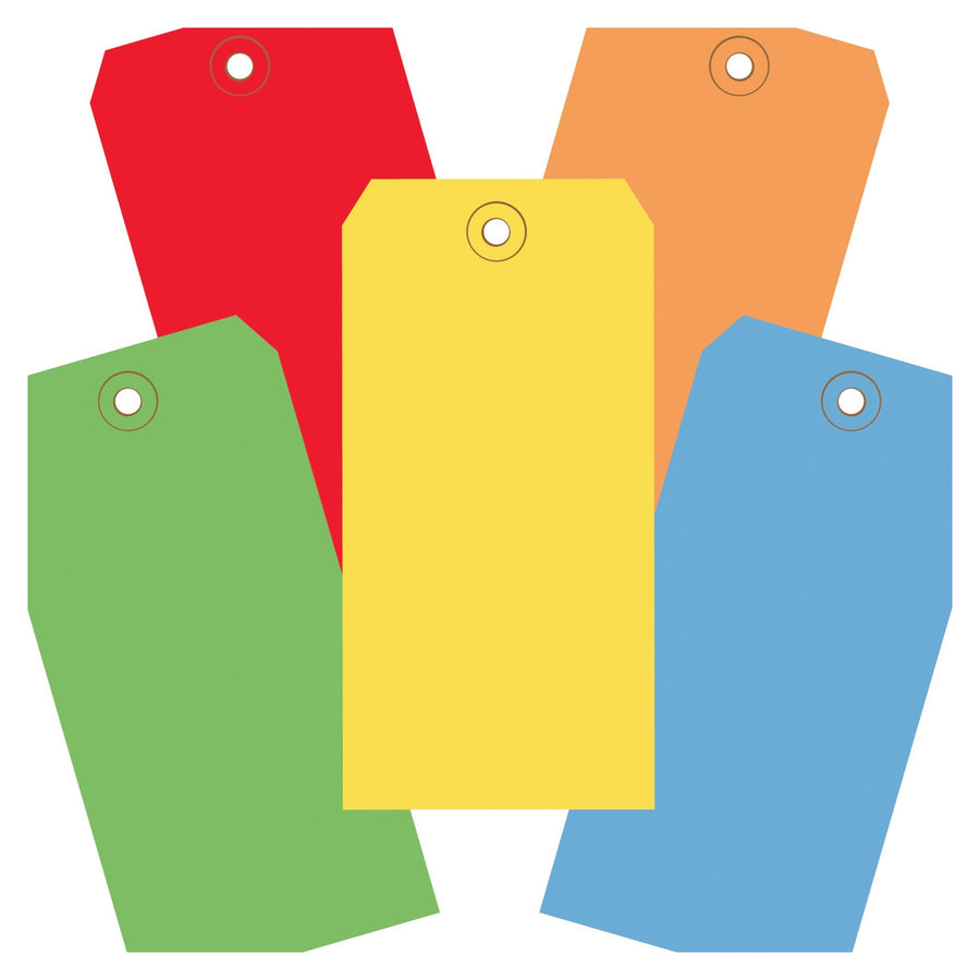 4 3/4 x 2 3/8 in 13 Pt Assorted Color Shipping Tags 1000/Case G20001 - alias listing
