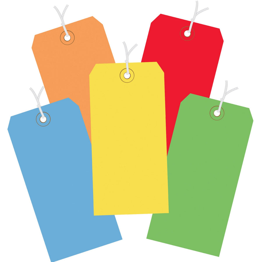 4.75x2.38 13 Pt Assorted Shipping Tags Pre-Strung 1000/Case G20002 - alias listing