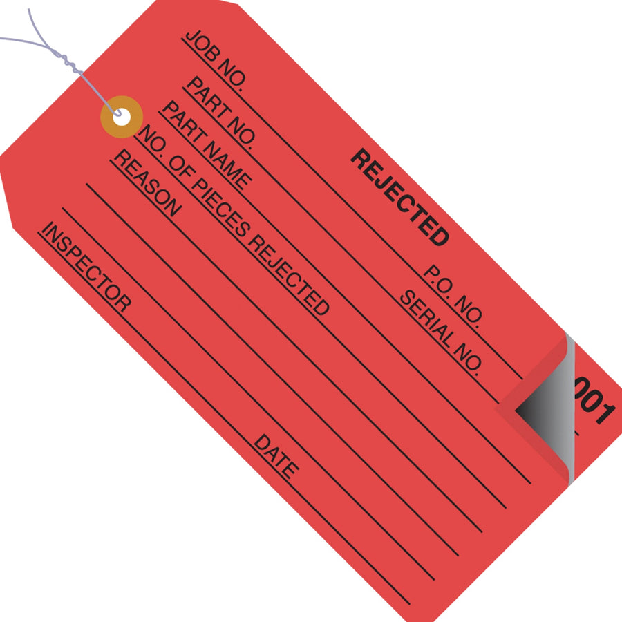 4 3/4 x 2 3/8 in Red Inspection Tags Pre-Wired 500/Case G21023 - alias listing