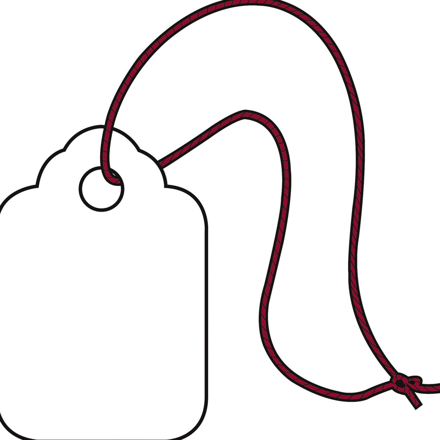 3/8 x 13/16 in 10 Pt White Pre-Strung Merchandise Tags Paper 1000/Case G26002 - alias listing