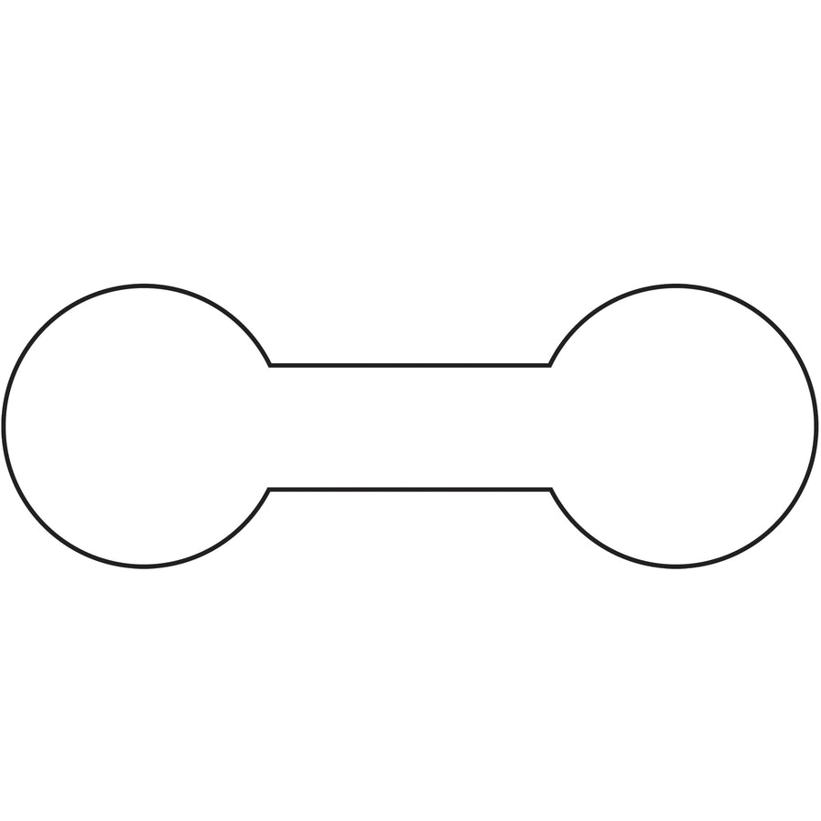 Pre-strung white barbell-shaped merchandise tags ready to use straight from the case. Each tag measures 7/16 x 1 5/16" and features adhesive ends specifically designed for jewelry applications. Cost-effective bulk solution: 1,000 tags per case with cotton string already attached.