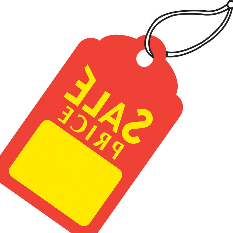 1 3/4 x 2 7/8 in Red Yellow Sale Price Tags Pre-Strung 1000/Case G26006 - alias listing