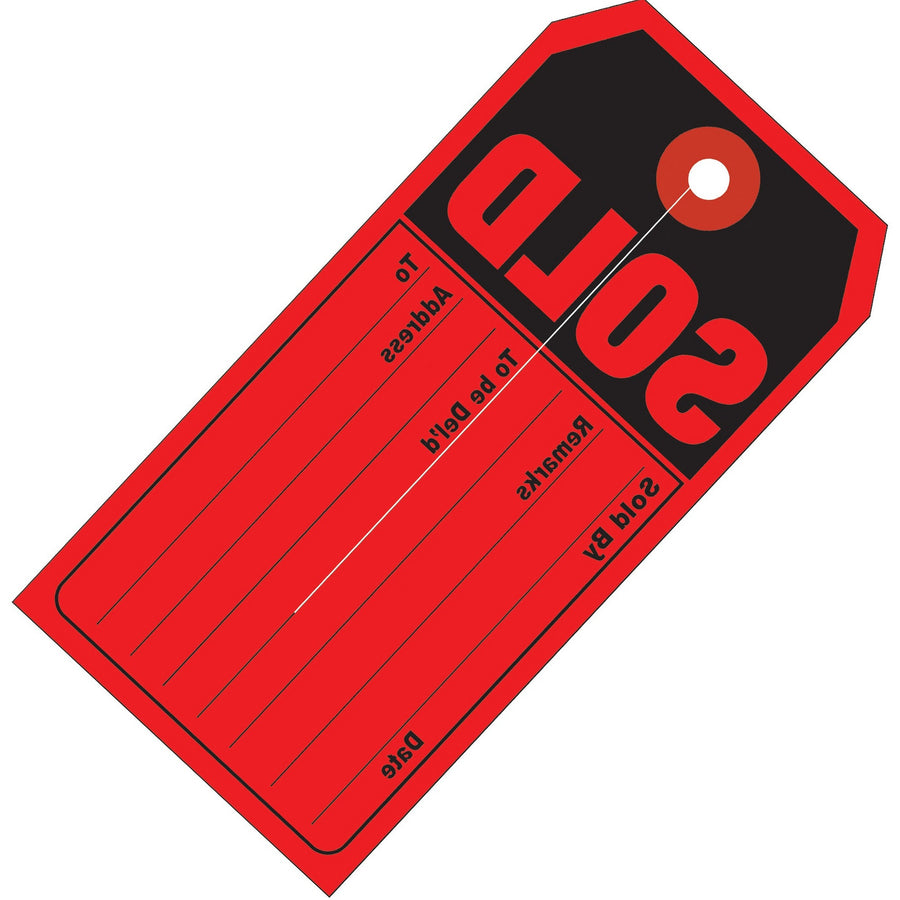 4.75x2.38 Red/Black Cardstock Retail Tags 500/Case G26010
