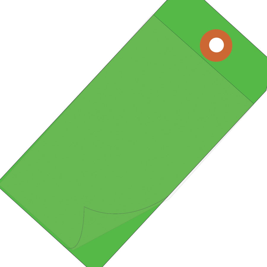 6 1/4 x 3 1/8 in 10 Mil Green Self-Laminating Tags Vinyl 100/Case G26030 - alias listing