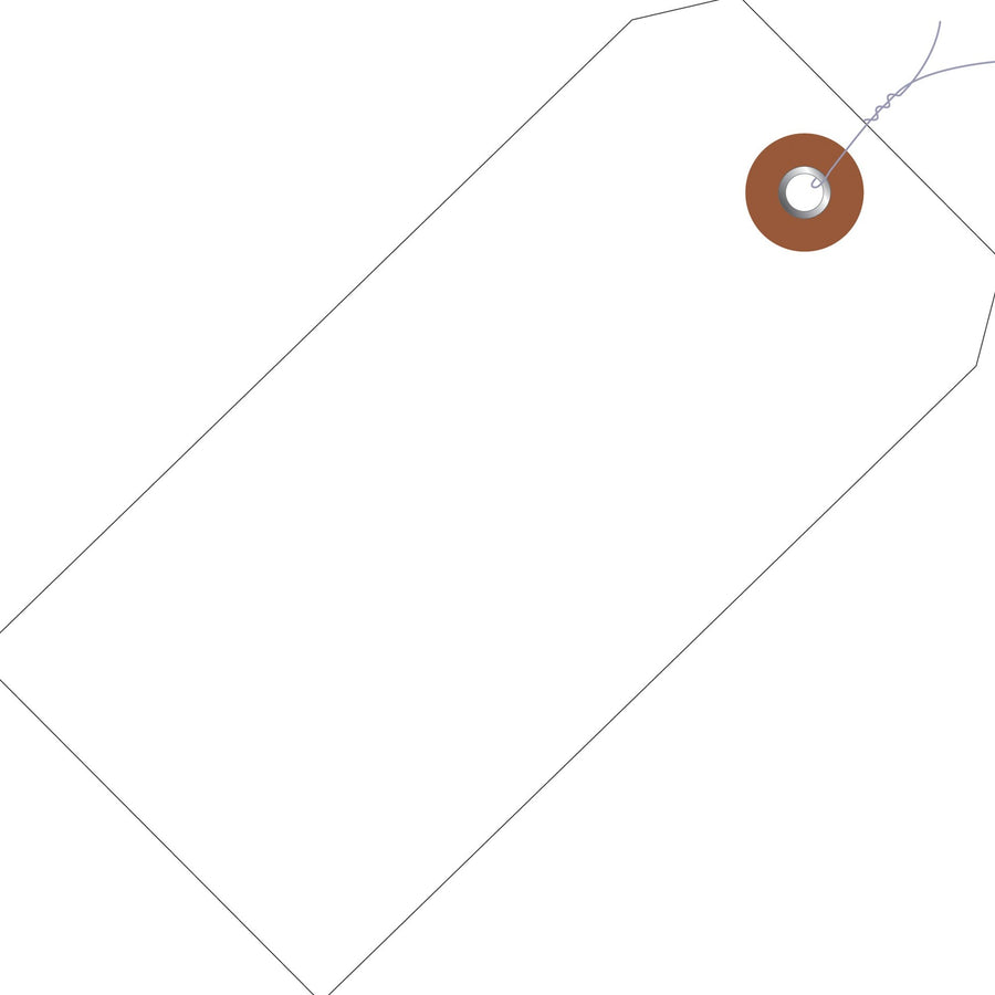 4 3/4 x 2 3/8 in White Vinyl Shipping Tags Pre-Wired 100/Case G26050W - alias listing