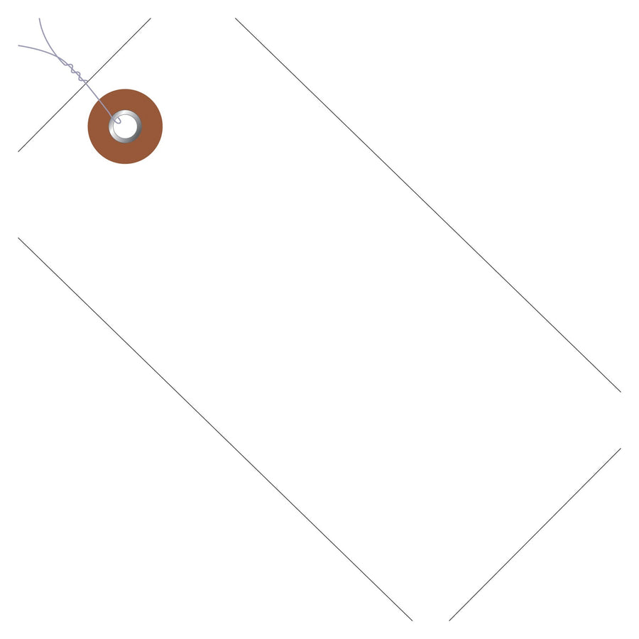 6 1/4 x 3 1/8 in White Vinyl Shipping Tags Pre-Wired 100/Case G26057W - alias listing