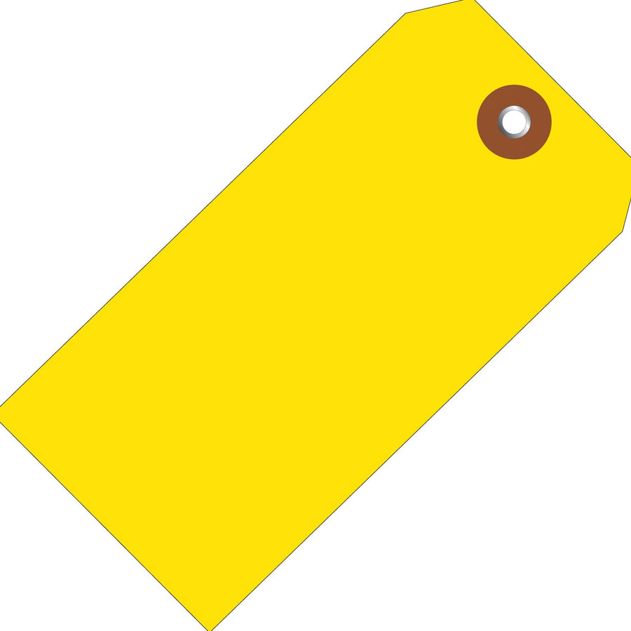 6 1/4 x 3 1/8 in 10 Mil Yellow Plastic Shipping Tags Waterproof 100/Case G26059 - alias listing