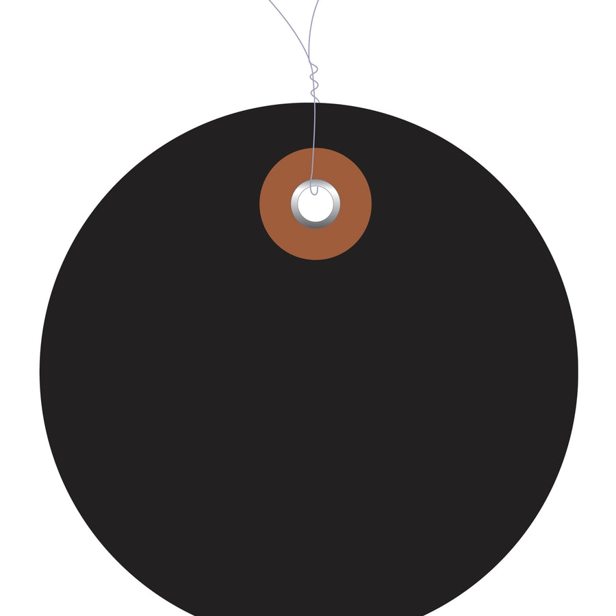 2 in Black Vinyl Circle Tags Pre-Wired Waterproof 100/Case G26065W - alias listing