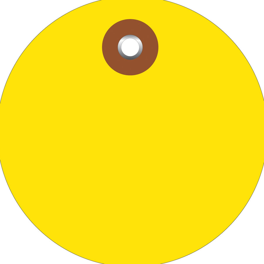 2 in Yellow Vinyl Circle Tags with Metal Eyelet 100/Case G26066 - alias listing