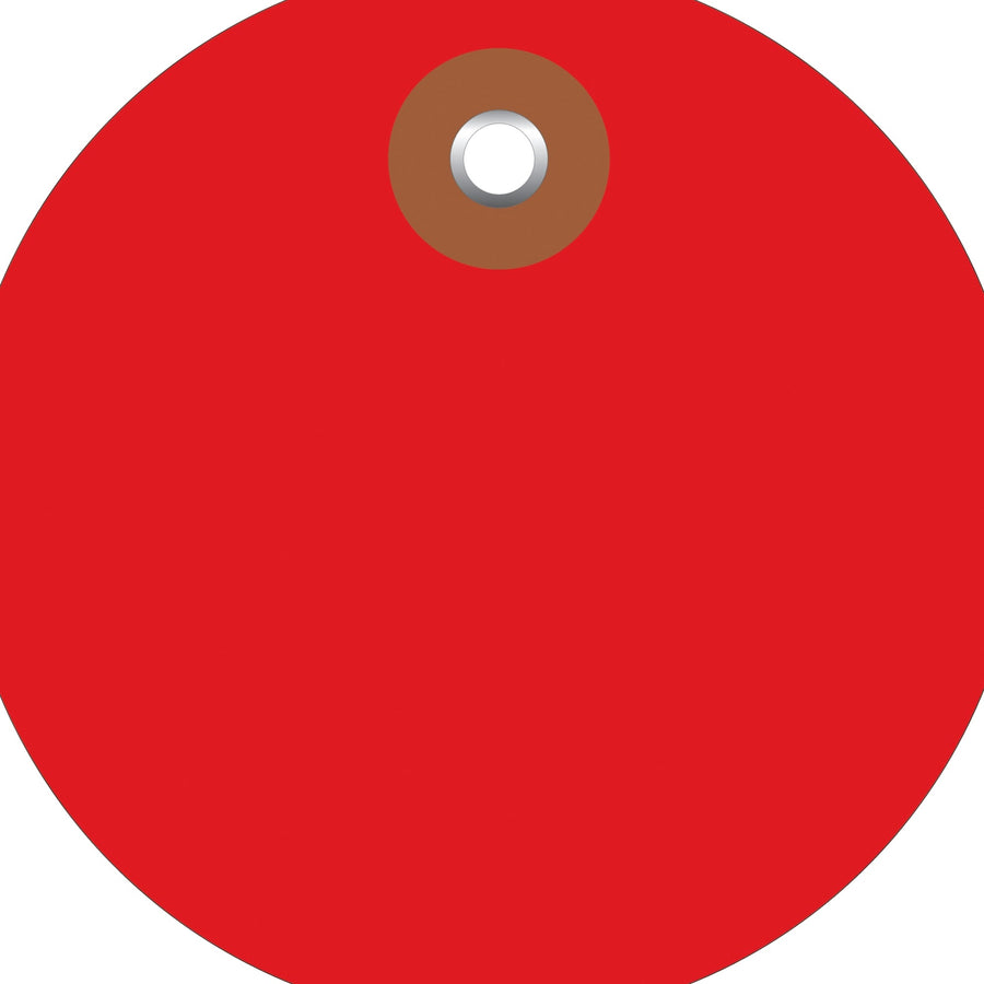 2 in Red Vinyl Circle Tags with Metal Eyelet 100/Case G26070 - alias listing