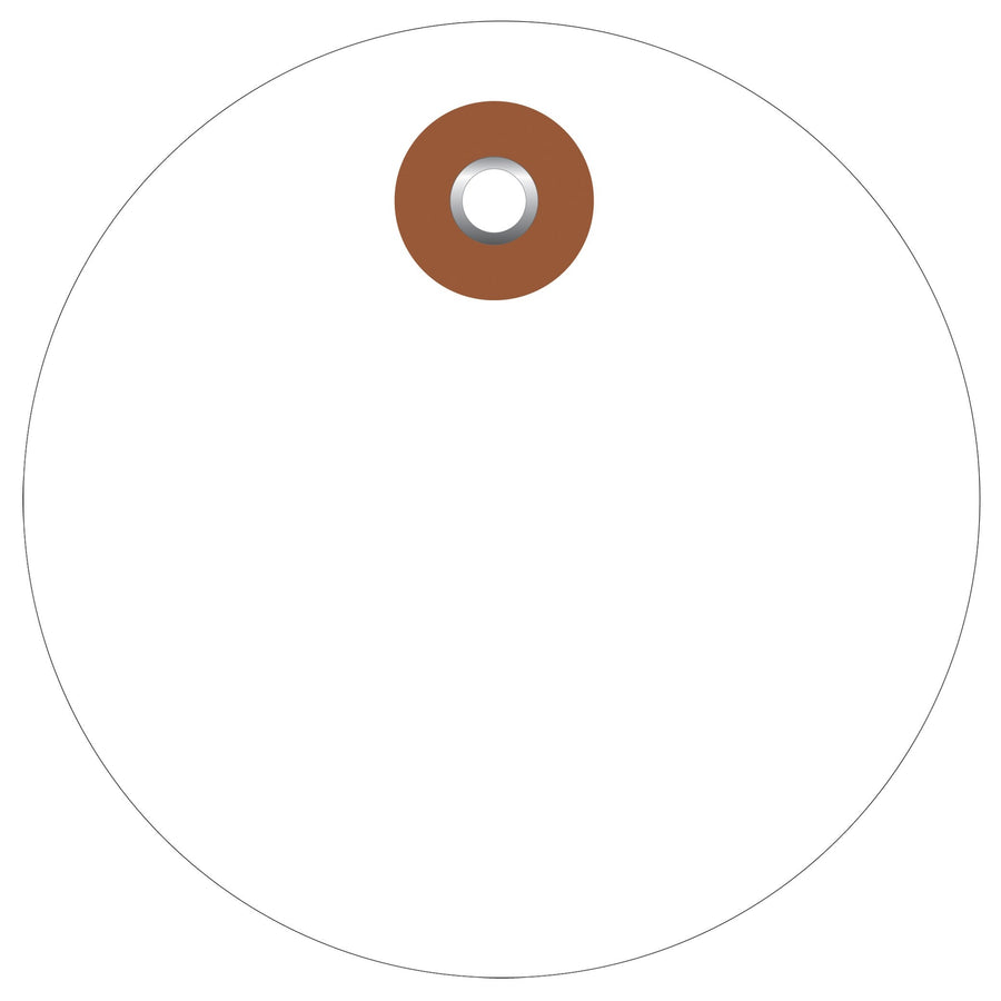 3 in White Vinyl Circle Tags with Metal Eyelet 100/Case G26071 - alias listing