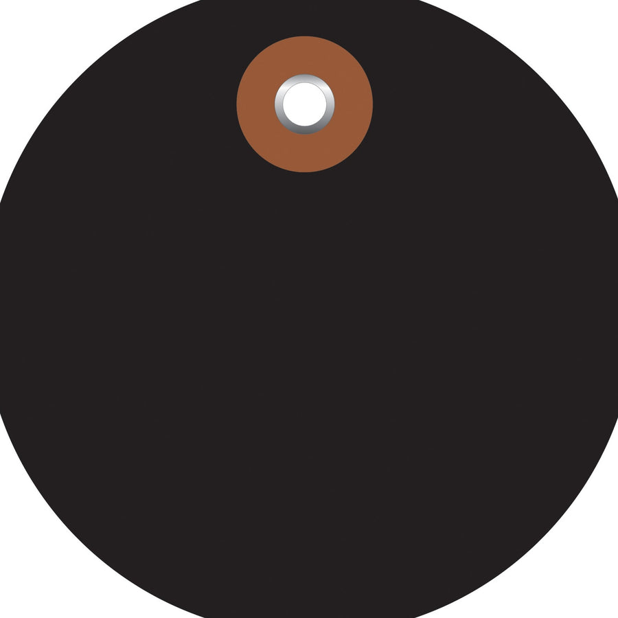 3 in Black Vinyl Circle Tags with Metal Eyelet 100/Case G26072 - alias listing