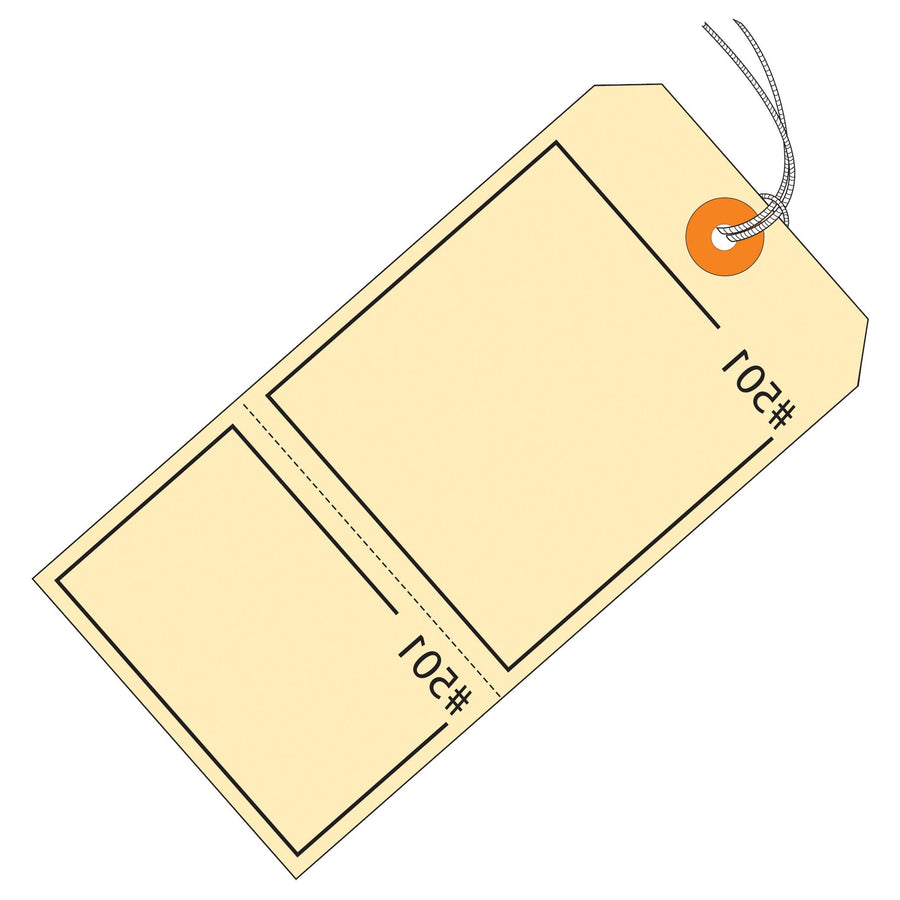 4 3/4 x 2 3/8 in 13 Pt Manila Claim Tags Cardstock Pre-Strung 1000/Case G26210 - alias listing