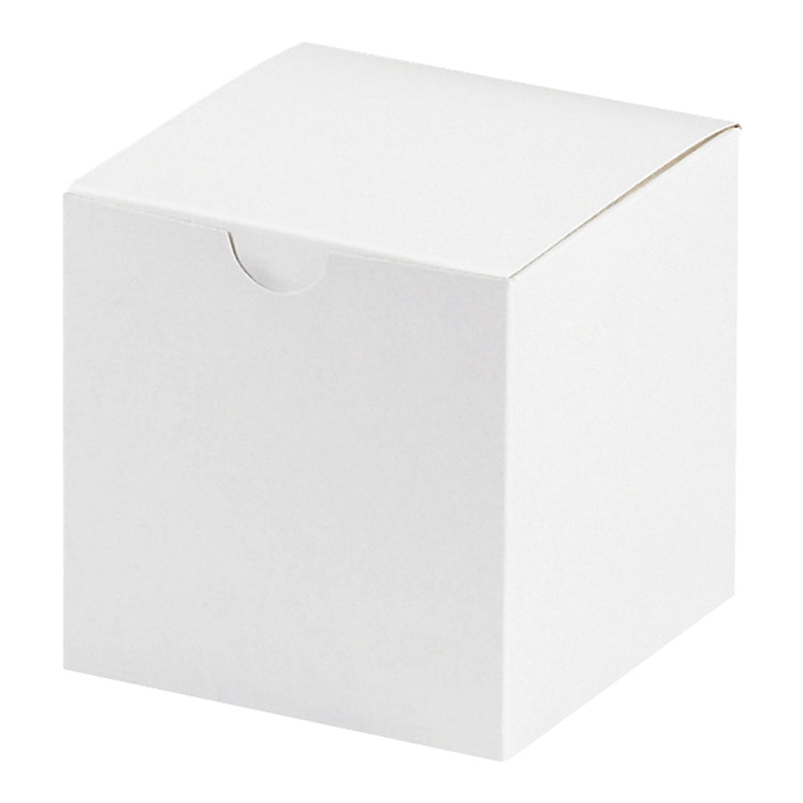 4x4x4 White Fibreboard Flat-Ship Gift Boxes 100/Case GB444