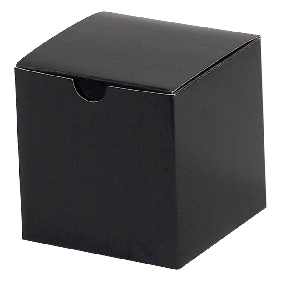 4x4x4 Black Fibreboard Gloss Gift Boxes 100-Pack GB444BK