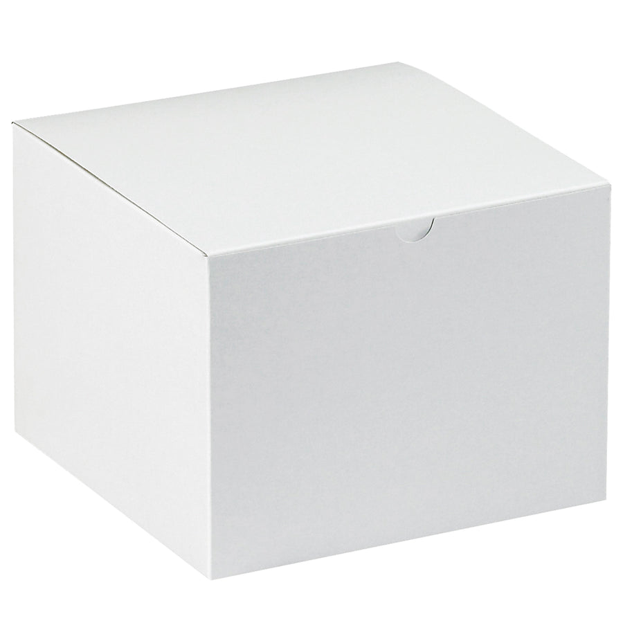 Streamline your retail packaging with these 8x8x6 white fibreboard gift boxes. One-piece construction sets up in seconds–no assembly headaches. Ship flat to maximize storage efficiency and reduce inbound freight costs. Case of 50 boxes includes gray interior for premium presentation.