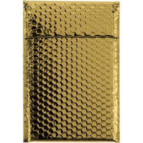 Protect fragile shipments while making them stand out with Packrift's 7.5x11" gold metallic bubble mailers. Each case includes 72 self-seal mailing bags crafted from 92-gauge metallized polyester–lightweight, moisture-resistant, and designed for e-commerce packers who demand both protection and presentation. Grab customer attention at unboxing.