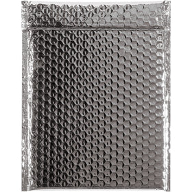 Ship fragile items with eye-catching protection using these 9x11.5" silver glamour bubble mailers. Each case delivers 100 self-seal mailers featuring 92 gauge metallized polyester construction, moisture resistance, and a professional metallic finish that turns your packaging into marketing. Ideal for e-commerce packers seeking both impact and performance.