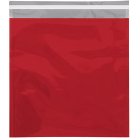 Make your direct mail stand out with these premium 10.75" x 13" red metallic self-seal mailing bags. Manufactured from durable 2.8 mil aluminized polyester laminate with water-resistant protection, these 250-count glamour mailers feature a reliable peel-and-seal closure for fast, professional sealing without equipment.