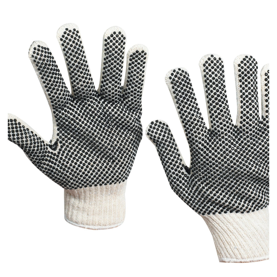 XL Black Poly/Cotton Dot Knit Gloves 12/Case GLV1011XL