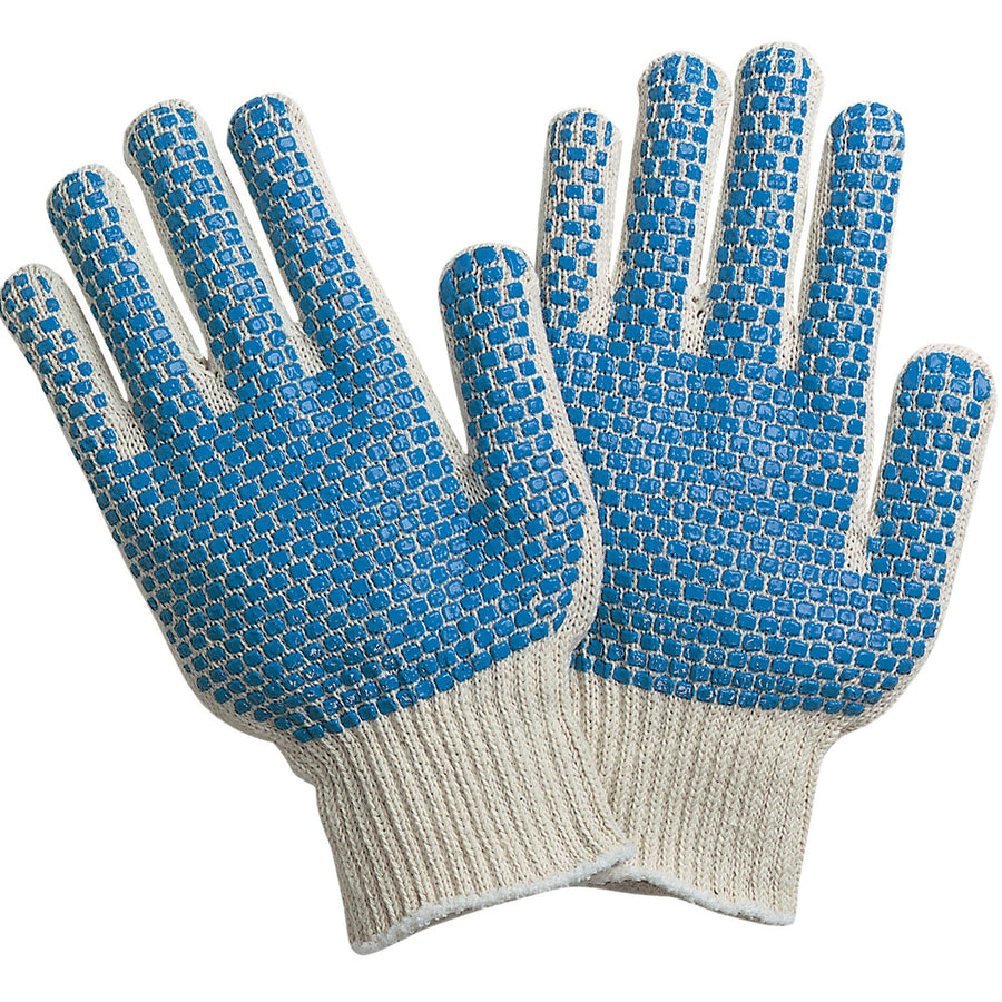 Small Blue Dot Knit Poly/Cotton Gloves 12/Case GLV1019S